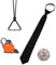 TFYU Chainsaw Men Krawatten Schwarz Anime Pochita Broschen Anime Cosplay Kostüm Zubehör Denji Halskette mit Cartoon Charakter Aufkleber 13 Stück