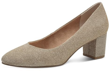 MARCO TOZZI Damen Pumps mit Blockabsatz Elegant, Beige (Platinum), 37 EU