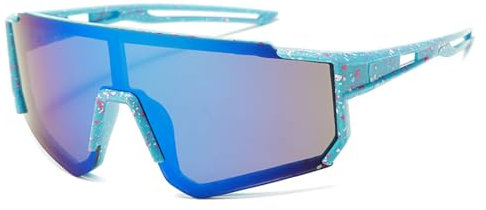 TOFBS Gafas de Ciclismo Polarizadas Niños Adolescentes Gafas de Sol para Deportes al Aire Libre (Azul)