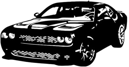 Sportwagen Wandtattoo Vinyl Art Home Decor für Supercharged Hellcat Auto Wandtattoo Aufkleber Spielzimmer Kinderzimmer-S-29x57cm-Black