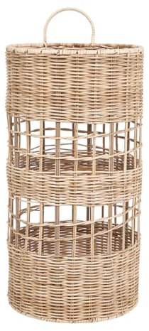 Dibor Umbrella Stand Natural Wash Willow Wicker Hallway Kitchen Umbrella Holder Storage Basket with Carrying Handle