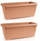 Stolmet Rectangular Corinthian Trough Planter (18L, 35L, 44L) - Terracotta or Anthracite - Durable, Weather-Resistant - Sold Individually or in Sets of 2 (Terracotta, 80cm x2)