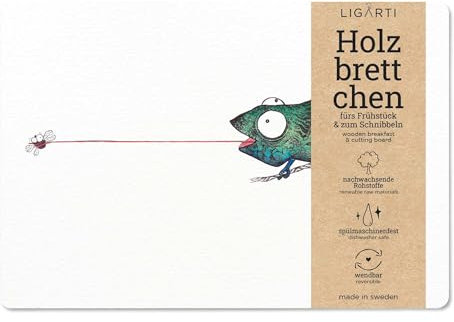Ligarti® Frühstücksbrettchen aus Holz | Nachhaltiges Frühstücksbrett 22x15 cm, ideal für köstliche Frühstücksmomente | Hergestellt in Schweden, spülmaschinenfest