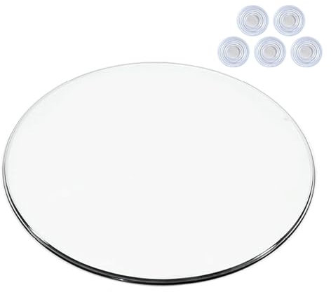 Runde Glastischplatte, gehärtetes Klarglas, Ø 45 cm, 48 cm, 55 cm, 60 cm, 75 cm, Küche, Esstisch, Couchtisch, Glasplatte, Holztisch, 35 cm