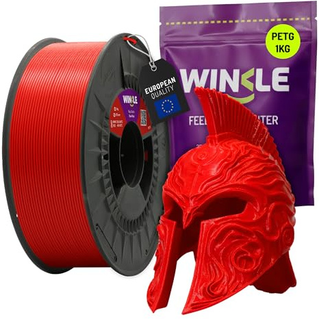 WINKLE PETG Filament 1.75mm Teufelsrot, 1kg Spule, 3D Drucker Filament | Kompatibel mit FDM Druckern, 3D-Druckmaterialien, Maßgenauigkeit +/- 0.03mm, Schlagfest, Leicht zu Bedrucken