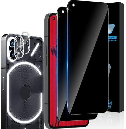 Aerku Sichtschutz Schutzfolie für Nothing Phone 1 5G für Panzerglas, 2 Stück Sichtschutzfolie und 2 Stück HD Kameraschutz, 9H Härte Anti-Spy Folie Privacy Schutzglas