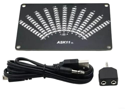 UTTASU ASK11 LED-Musik-Audio-Spektrum-Anzeige, VU-Meter, Pegelanzeige, Schallpegelanzeige mit USB-Netzteil und 3,5-mm-Audioeingang für Stereoanlage