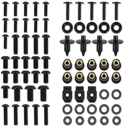 ECKBRJA Kit Vis Carénage Moto Attache Carénage Vis Carrosserie Écrou Rapide pour ZX10R ZX-10R 2006 2007 Kit vis pour Moto(Noir)