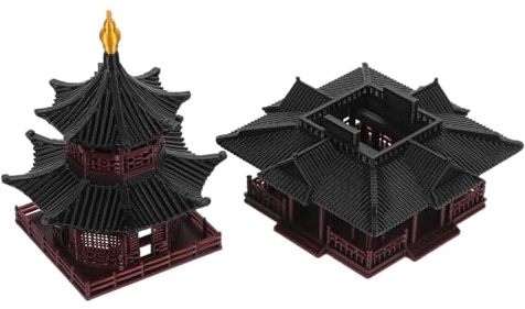 TOYANDONA Adornos Arquitectónicos Antiguos para Jardín Zen Japonés Estatua De Pabellón y Decoración De Jardín De Hadas Figuras De Meditación para Microadorno Paisajístico