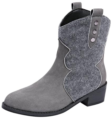 Stivali Camperos Donna Casual In Pelle Antiscivolo E Lacci Sotto Motivo Stampato a Metà Polpaccio Stivali Wellington Generisch Stivaletti Da Leggero Antiscivolo Scarpe E Lacci Sotto