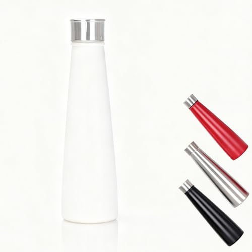 Senshuomy 16oz Stainless Steel Double Wall Metal Leak Proof Vacuum Flask,Insulated Water Bottles,Keep Hot & Cold Drinks,Drinking Thermal for Outdoor Sports Camping Cycling for Kids &adults (White)
