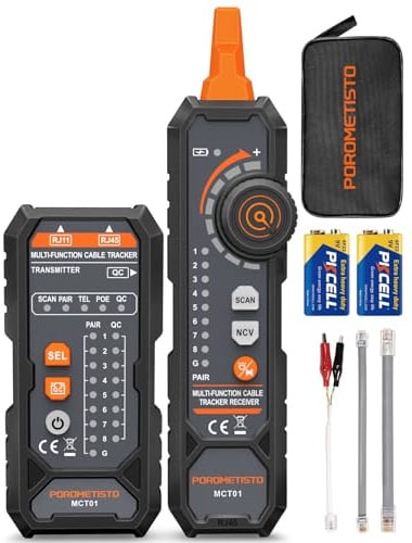 Tester Cavi di Rete 4IN1 POROMETISTO, Tester LAN RJ45/RJ11 e Ricerca Cavi