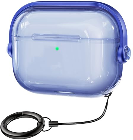 ACRONIX für AirPods Pro 3 Hülle Transparent 2025, Soft TPU Hülle für Apple AirPods Pro 3 mit Handschlaufe, [Clear], [Anti-Vergilbung], [mit Verstellbarer Ständer] Airpods Pro 3 Case - Blau