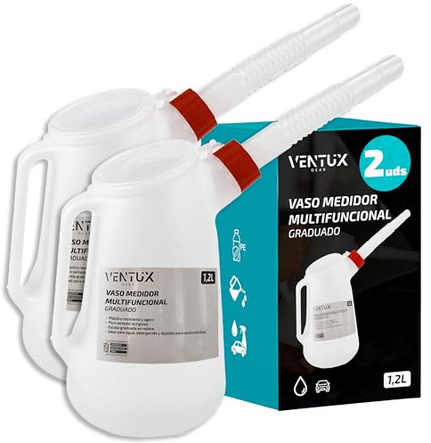 2 Jarras Medidoras 1,2 L con Boquilla Antigoteo – Graduadas y Resistentes