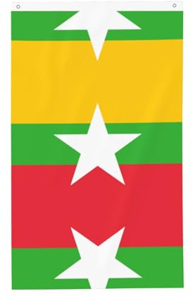 Benutzerdefinierte Flagge - Einzigartige Winterdekorationen für Haus und Garten, perfekt für den Außen- und Innenbereich, Flagge von Myanmar