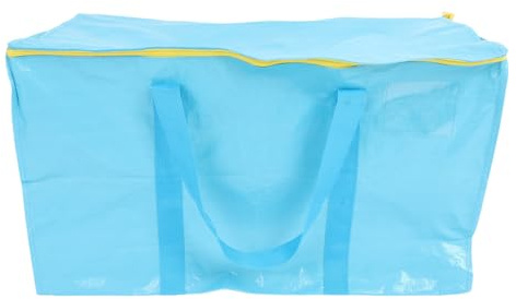 HOOWIFFY Paquet de Stockage à Foin Grand Volume en Tissu Pe Tissé Robuste Paquet de Rangement Portable Bleu Clair Poignées Renforcées pour Chevaux Lapins et Déménagement de Foin Solide