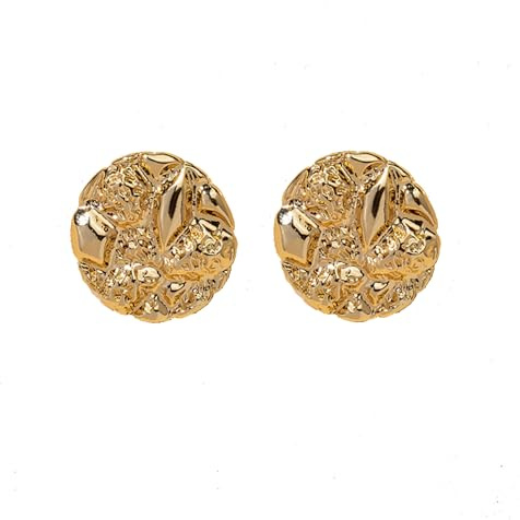 LMMSHX Strukturierter Gold-Ohrstecker für Damen, Gold-Nugget-Herz-Ohrstecker, gehämmerter, strukturierter Unisex-Geburtstagsschmuck für Damen und Herren