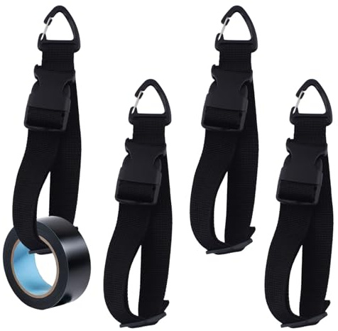 INCREWAY Electrical Tape Holders, Polyester Waist Belt Hanging Rope for Electrician Tool Organizer, Adjustable Utility Cord for Pouch Pliers Screwdriver, 4pcs, Black