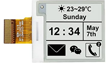 Waveshare 1.54 Inch E-Paper Raw Display Panel V2 200x200 Resolution 3.3V E-Ink Electronic Paper Screen Without PCB with Embedded Controller Support Partial Refresh,Communicating via SPI Interface