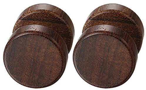 JewelryWe Holz Fake Plug Ohrstecker: 12mm Dunkelbraun Edelstahl Rund Kreis Ohrringe Holz Fake Ohr Plugs Cheater Tunnel Gauges Piercing Vintage Ohrschmuck Modeschmuck für Damen Herren