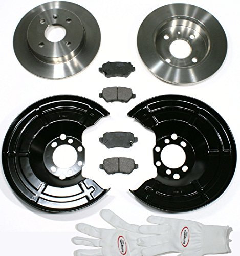 Autoparts-Online Set 60010394 Bremsscheiben 4-Loch/Bremsen + Bremsklötze + Spritzbleche für hinten/für die Hinterachse