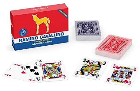 Poker Mania Shop Carte Ramino Cavallino Oro in PVC Masenghini
