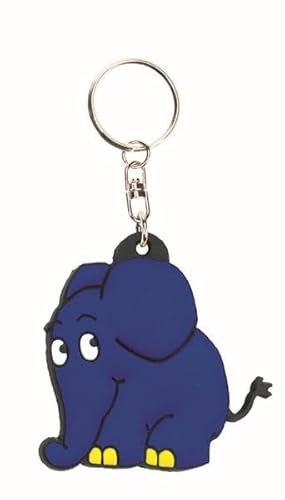 3D-Schlüsselanhänger Der blaue Elefant aus der Sendung mit der Maus: mit Schlüsselring, 4 cm: Taschenanhänger Schlüsselringanhänger (Die Maus)