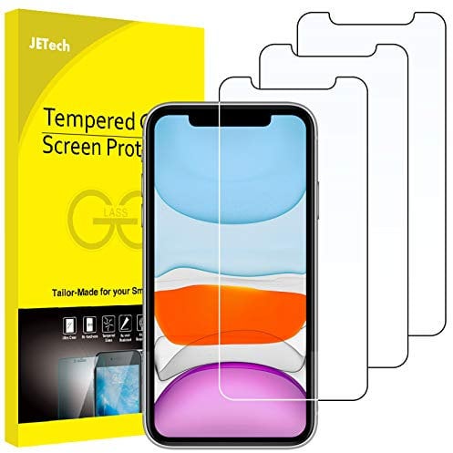 JETech Protector de Pantalla para iPhone 11 y iPhone XR 6,1, Vidrio Cristal Templado, 3 Unidades