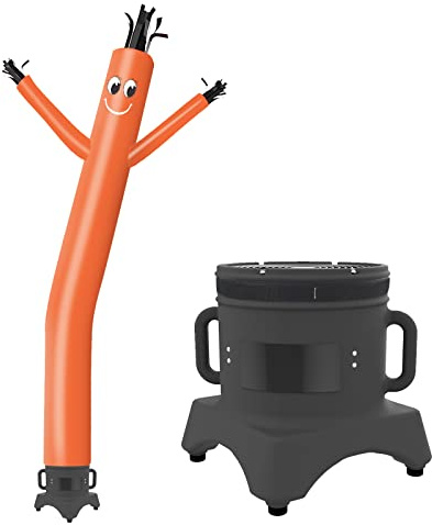 MOUNTO Aufblasbare Tänzerin, 3 m, schwingende Röhre, Handpuppe für Ladenschild, Orange