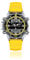 CHRIS BENZ Depthmeter Digital 200M Taucheruhr mit gelbem Kautschukband, Seeschlangengelb