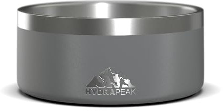 Hydrapeak Dog Bowl, Non Slip Stainless Steel, Dog Water Bowl, Dog Food Bowls, Large Sized Dog, Dog Dish, Dog Bowls Small Dogs, 32oz/64oz, Multiple Sizes, (4 Cup, Graphite)