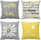 ZHILING Set mit 4 Kissenbezug 40 x 40 cm Gelb und Grau Weiß Modern Daisy You Are My Sunshine Words Dekorative Outdoor-Kissenbezüge Wohnkultur Quadratische Kissenhülle 16 x 16 Zoll