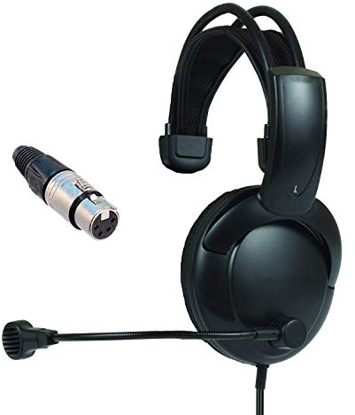 Clearcom Single Muff Intercom Headset w. Female XLR Four Pin Connector Headphone