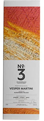 No.3 Gin Vesper Martini Ready to Drink Cocktail with Gift Box, 50cl, 28.6% ABV Pre-Bottled Cocktail, Combines Vodka and Vermouth with the World’s Best Gin, Gin with the Key