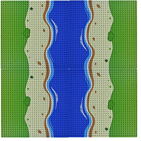 Grundplatte für Classic kleinen Bausteine,Bauplatte Kompatibel mit Allen gängigen Marken, 25 * 25 cm Platten Set für Kreatives Spielen, Platte für Ozean