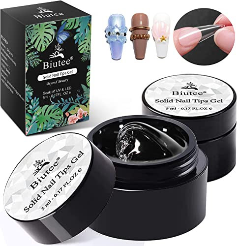 Solid Nail Tips Gel Nail Art Gel Paint Solid Patch Glue für die professionelle Nagelverlängerung künstliche Fingernägel tipkleber(5 g * 2)