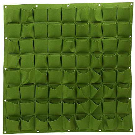 SANON Appeso Piantagione Crescere Borse 72 Parete Fiore Verticale Feltro Fioriera Contenitore Da Parete Per Giardino Esterno (Verde)