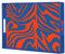 Zosenley Dekoratives Tablett, marmoriertes Kunststofftablett mit Griffen, Ottomane und Couchtisch, 39.6x25.9 cm (Blau Orange Streamline)
