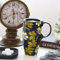 DUSVALLY Ceramic Mug Large Coffee Cup Tall Mugs Porcelain Latte Tea Cup with Lid 17oz,Yellow