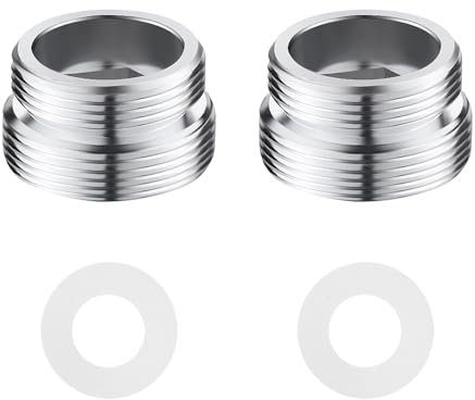 2 Adaptadores de Grifo Con Juntas de Goma y Rosca de Latón - Conexión de Accesorios Para Fregadero de Cocina M20 a M22