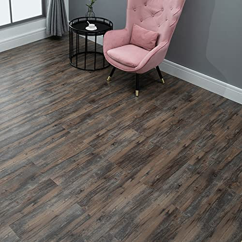 HARICSET Venylbodenbelag klick Vinyl-Fliesen Vinylboden Dielenboden Dünn Fliesen für Fußbodenheizung Wasserdicht(Size:5sqm,Color:M56)