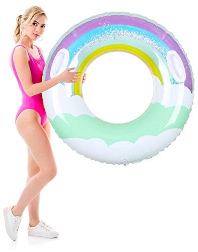 CTDMJ Schwimming Ring Erwachsene Schwimmring Mit Griff Sternenklarer Himmel Schwimmreifen Runden Schwimmring Schwimmringrohrür Pool Badspielzeug Party Sommerpool Party Ca.80 cm