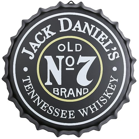 A.F.N.A.L Metal Sign - Whiskey Decorative Hanging Bottle Cap for Home & Bar, Vintage Wall Art Tin Plaque Plat Decoration for Man Cave & Garage, 11.8 x 11.8 x 1.2, Black - K-183