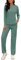 REORIA Damen Trainingsanzüge Sport Outfit Jogginganzug Hausanzug Workout Set Oberteil mit Knopf und Hose mit geradem Bein Grau Grün L