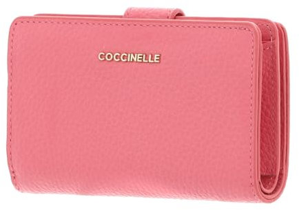 Coccinelle Metallic Soft Mini Wallet Grained Leather Hyper Pink