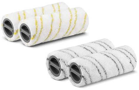 Eucteje 4er Mikrofaserwalzenset Universalwalzen Mikrofaser Ersatzrollen Walzenset Zubehör Kompatibel mit Karcher Elektrischer Bodenreiniger FC7 FC3 FC5 FC3D EWM2 Ersatzteile 2.055-007.0/2.055-006.0