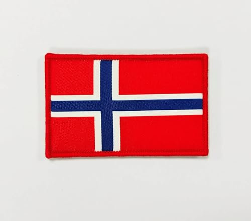 Norwegen Patch - Flaggenpatch Norwegen, Taktischer Norwegen Patch - Gestickter Länderpatch Norwegen- Militär Patch Norwegen (Norwegen)