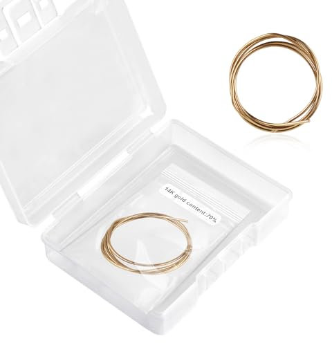14K Gold Lötdraht für Schmuckherstellung, 16cm Lang Einfaches Gold Löten Lötflussmittel Goldlot für Schmuck Reparatur Elektronik Sanitär (Schmelztemperatur 738°C)