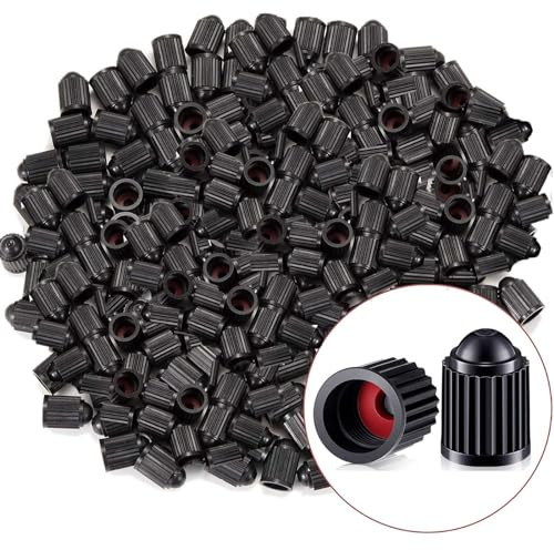 1000Pcs Tire Valve Stem Caps Z-oneMart Plastic Black Tire Valve Cap for car