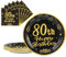 AHPYEUHK 80th Paper Party Plates and Napkins 50pcs 9 Black Birthday Party Dessert Tableware Happy Birthday Decorations Party Supplies